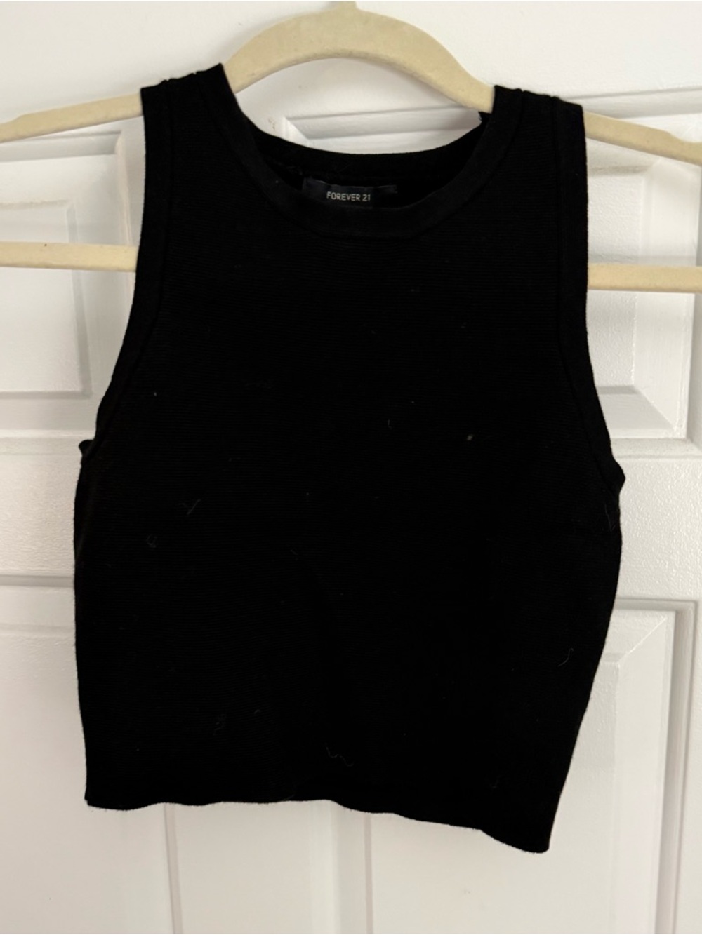 🌸 4/$20 Sale 1 Forever 21 Black Ribbed Crop Tank | Size XS | Minimalist Staple